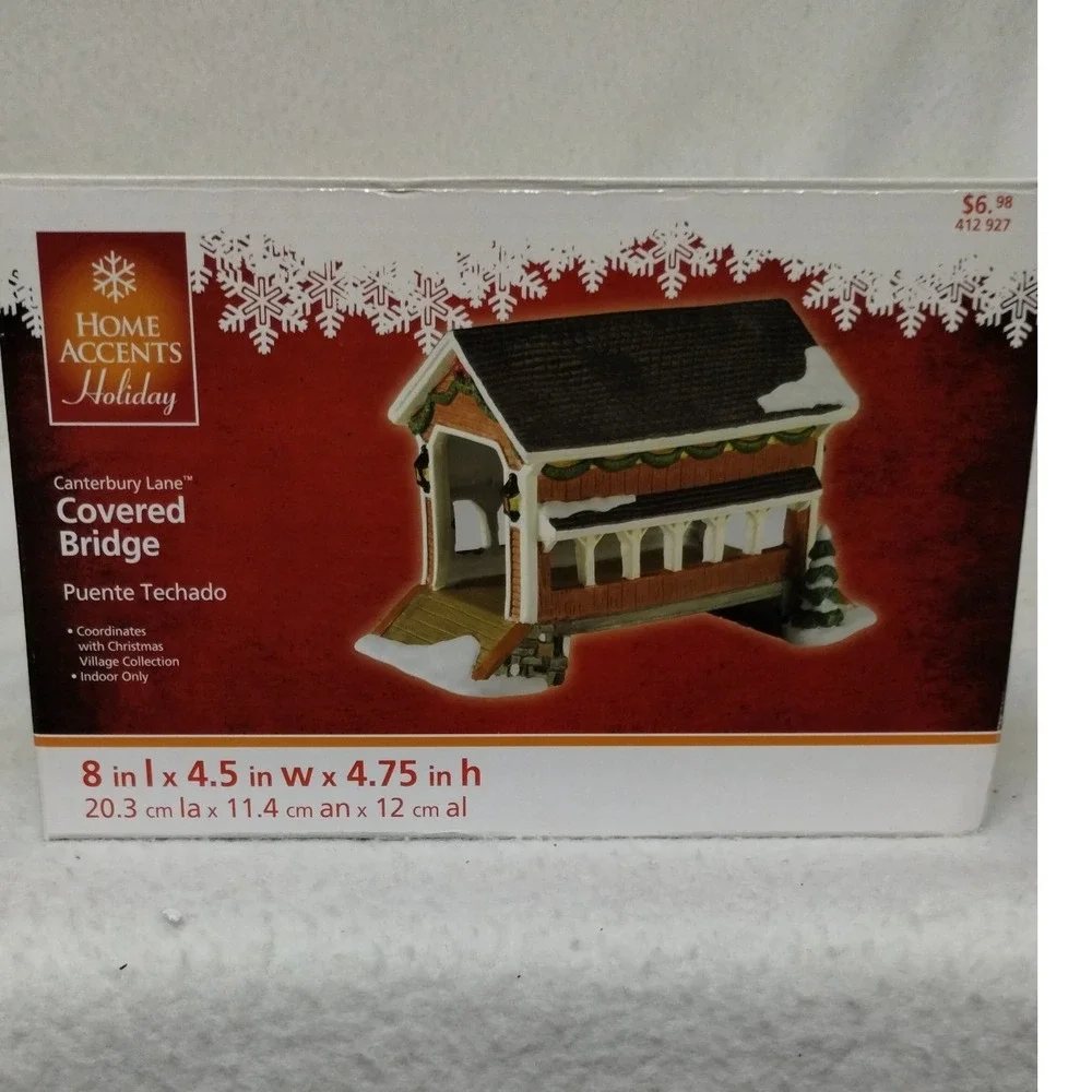 Home Accents Holiday Canterbury‎ Lane Covered Bridge Christmas Village Decor